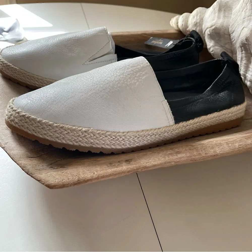 NWT Sorel Ella Leather Slip On Espadrilles Shoes